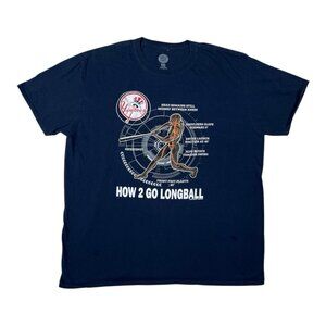 Vintage New York Yankees T-Shirt “How To Go Longball” Size 2XL Y2K